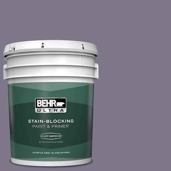 BEHR ULTRA 5 gal. #N560-5 Solitaire Extra Durable Semi-Gloss Enamel Interior Paint & Primer