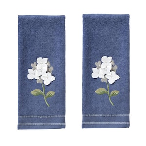 Farm Hydrangea 100% Cotton 2-Pack Blue Hand Towel