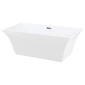 Jasmeen 67 in. Acrylic Flatbottom Freestanding Bathtub in White