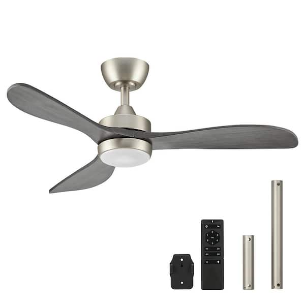 42 in. Indoor Brushed Nickel Low Profile Standard Ceiling Fan with Remote Included and 3CCT Integrated LED