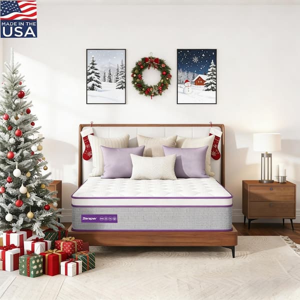 King Size Medium Firm Memory Foam 5-Zone Hybrid Innerspring Euro Top 14 in. Bed-in-a-Box Mattress