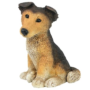 10.5 in. H Brown Collie Puppy Dog Statue