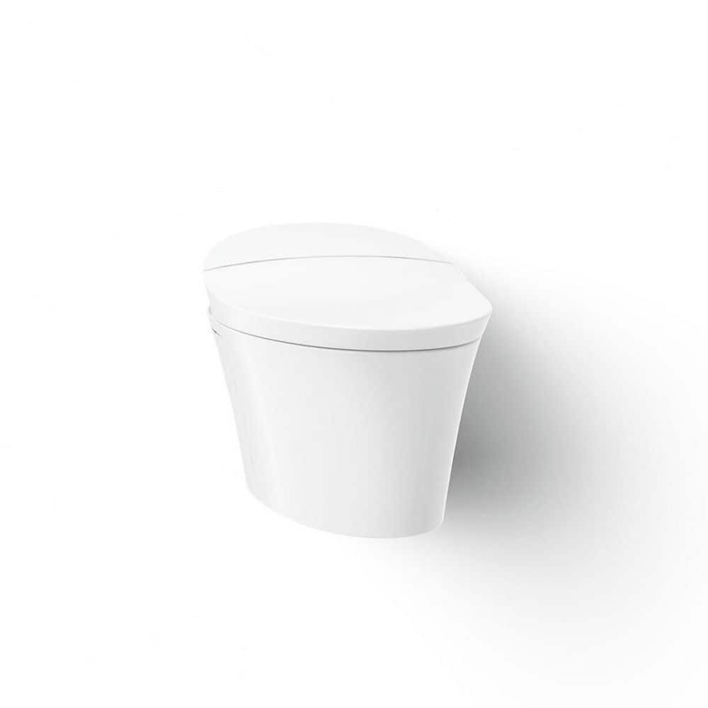 White Wall-Mounted Dual Flush High Efficiency Toilet