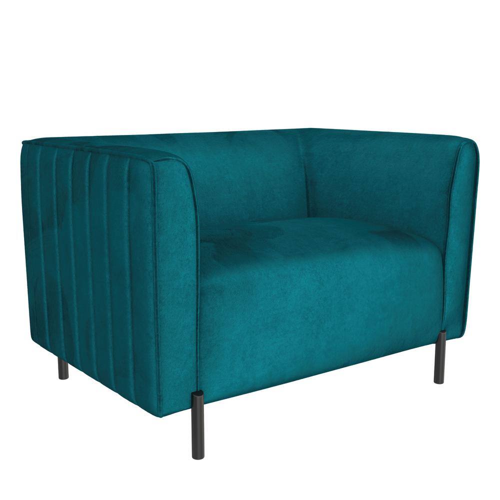 Emerald Green Velvet Accent Chair with Manufactured Wood Frame