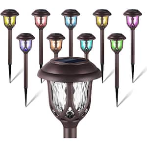 Color Changing Solar Lights Outdoor Decorative(Brown, Colored Light) (10-Pack)
