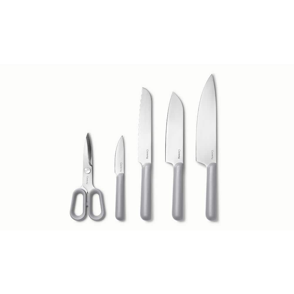 Gray 14-Piece German Steel Knife and Birch Utensil Set
