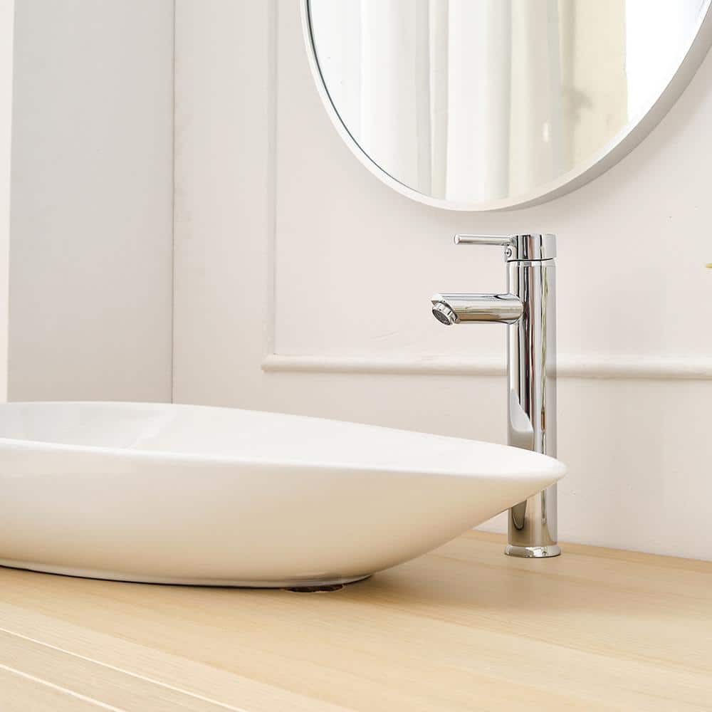 Polished Chrome Single Handle Vessel Sink Faucet