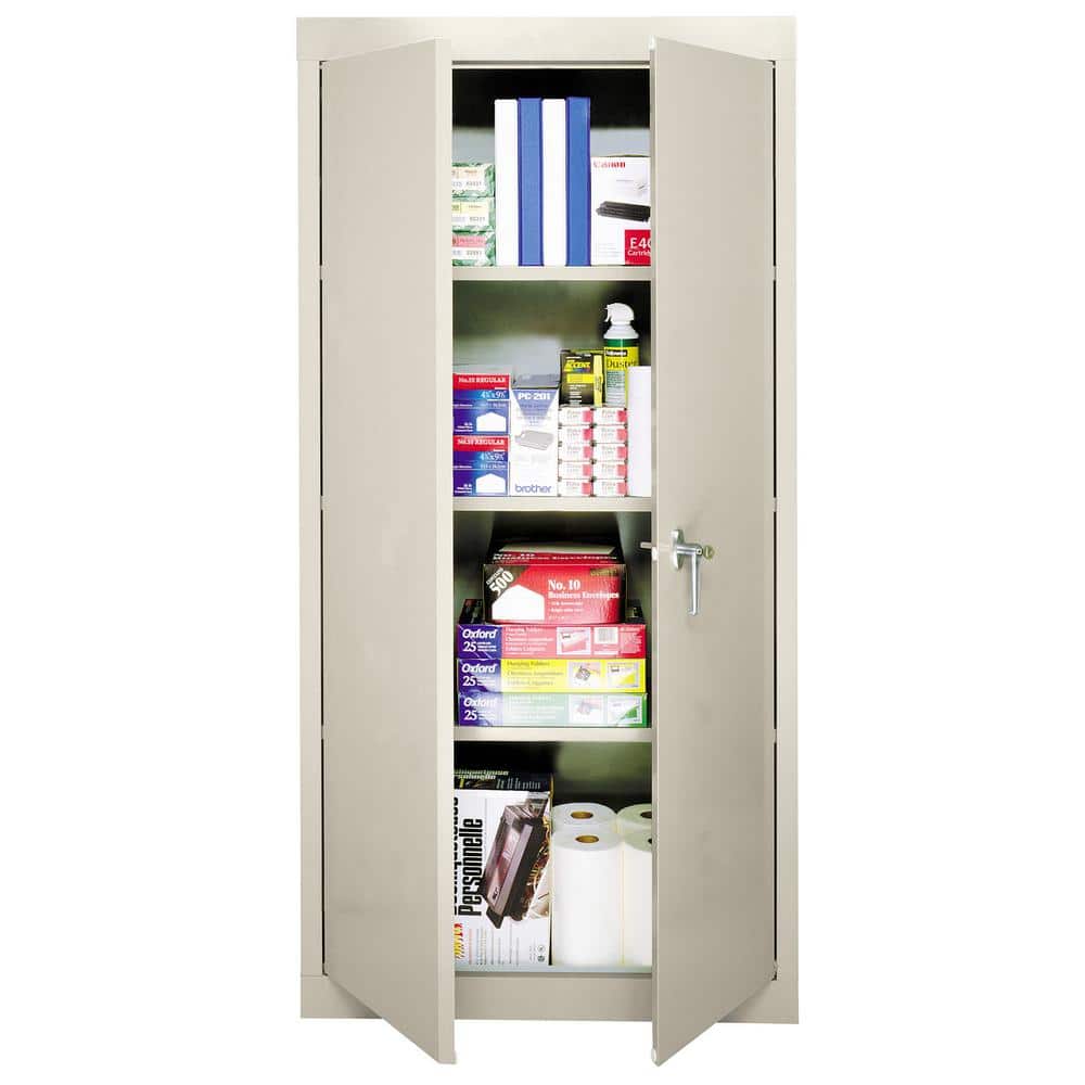 Putty Steel Freestanding Lockable Office Cabinet with Adjustable Shelving