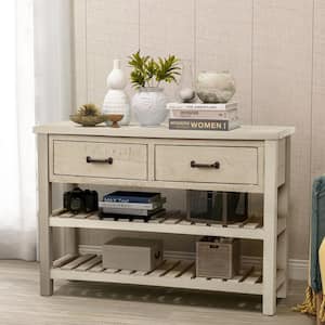 45 in. Gray Standard Rectangle Wood Console Table with Drawers