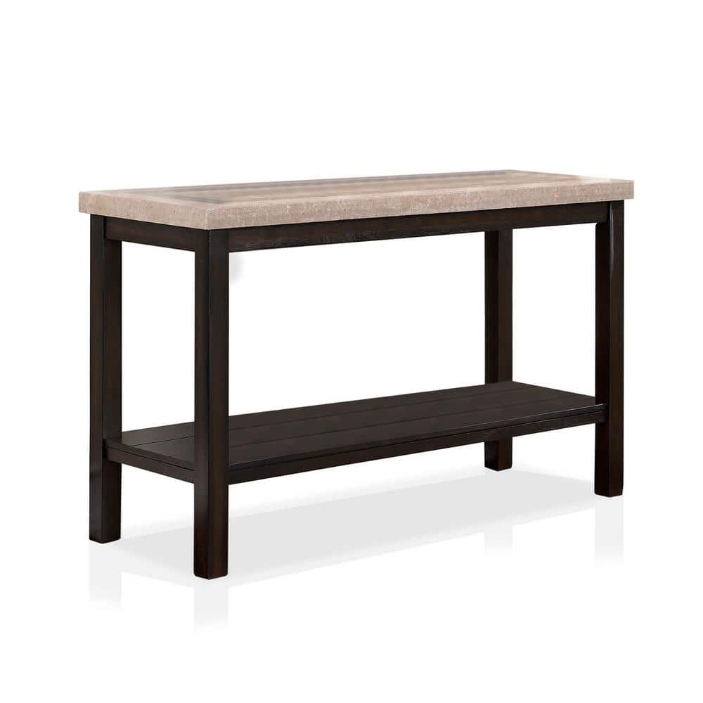 Furniture of America Himney 48 in. Dark Walnut Rectangle Wood Console