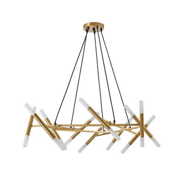 Cuprum 41 in. 20-Light Gold Iron Modern Chandelier Fixture Branch Design