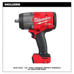 M18 FUEL 18V Lithium-Ion Brushless Cordless 1/2 in. Impact Wrench with Friction Ring & 1 in. SDS Plus Rotary Hammer