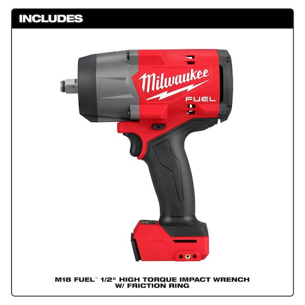 Milwaukee M18 FUEL 18V Lithium-Ion Brushless Cordless 1/2 in. High-Torque  Impact Wrench with Friction Ring Kit,Resistant Batteries 2767-22R - The  Home Depot