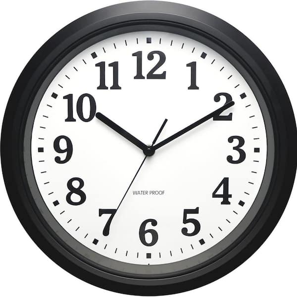 12 in. Waterproof Outdoor Wall Clock with Silent Quartz Movement