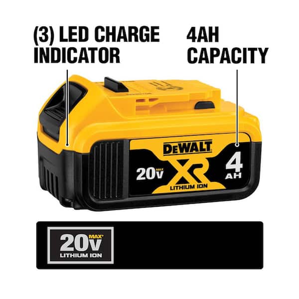 DEWALT 20V MAX Lithium-Ion 2.0Ah Compact Battery Pack (4-Pack) and 20V MAX  XR Lithium-Ion Battery Pack 4.0Ah (2-Pack) DCB32442032 The Home Depot