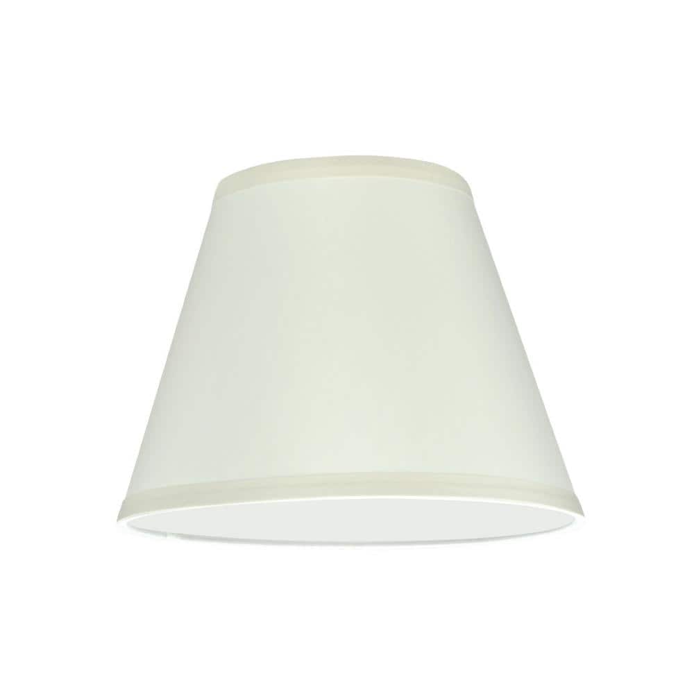 Off-White Faux Silk Empire Lamp Shade, 9" Wide
