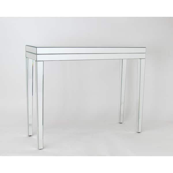 Wayborn 39 in. Clear Standard Rectangle Mirrored Console Table