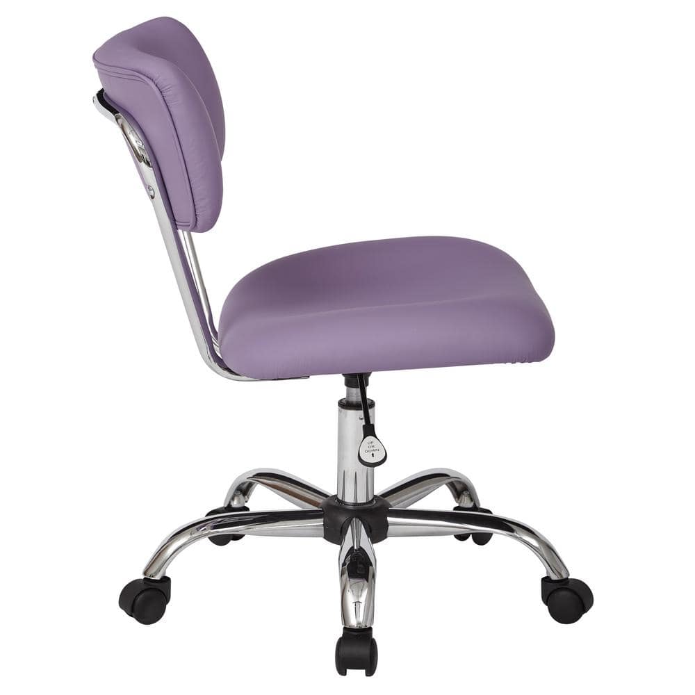 Vista Purple Bonded Leather Armless Swivel Task Chair