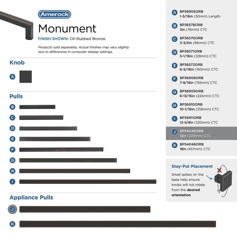 Monument 12" Oil-Rubbed Bronze Modern Appliance Pull