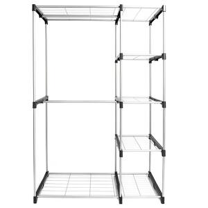 Silver Steel Clothes Rack 44.88 in. W x 67 in. H