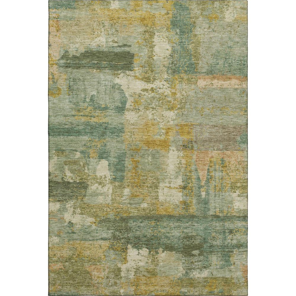 Mayfield Premium Machine Washable Abstract AMF2147 Green 3 ft. x 4 ft. Area Rug price history on PriceWatchPro