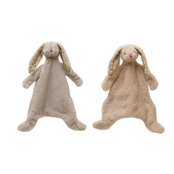 Cream Polyester Bunny Baby Blanket (Set of 2)