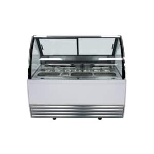 50 in. W 10 cu. ft. Manual Defrost Chest Freezer Ice Cream Gelato Dipping Cabinet with 10-Pan in White