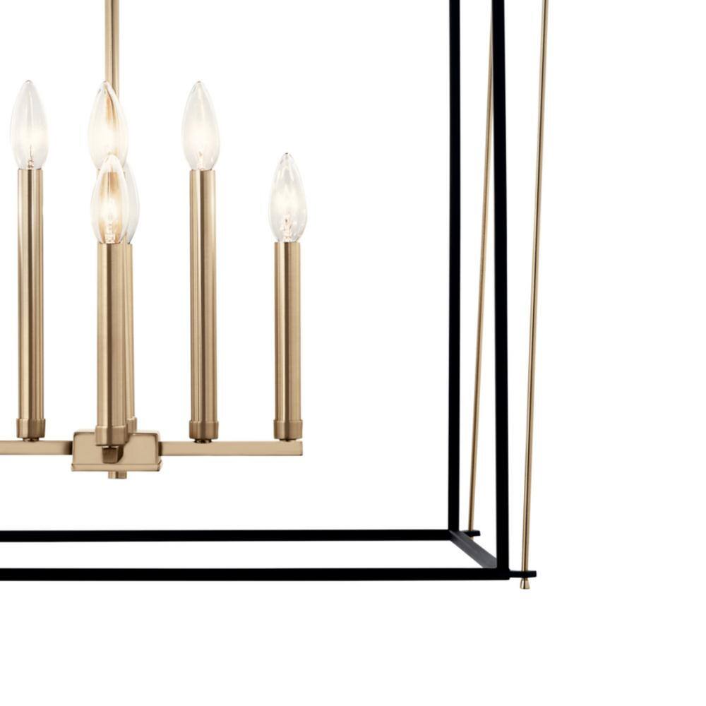 Champagne Bronze 8-Light Modern Taper Candle Pendant