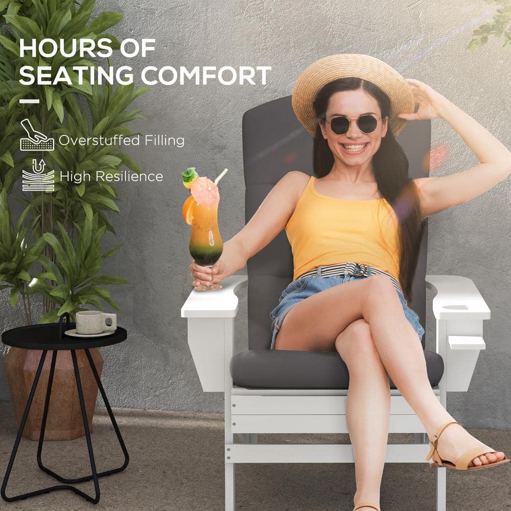 Gray Water-Resistant Adirondack Chair Cushion Set
