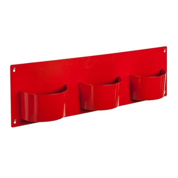 Southern Enterprises Lilah 31.5 in. x 9.5 in. Metal Wall-Mount Storage in Red