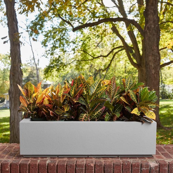 Hamilton. 30 Tall Gray Large Planter Box. Outdoor Divider Planter