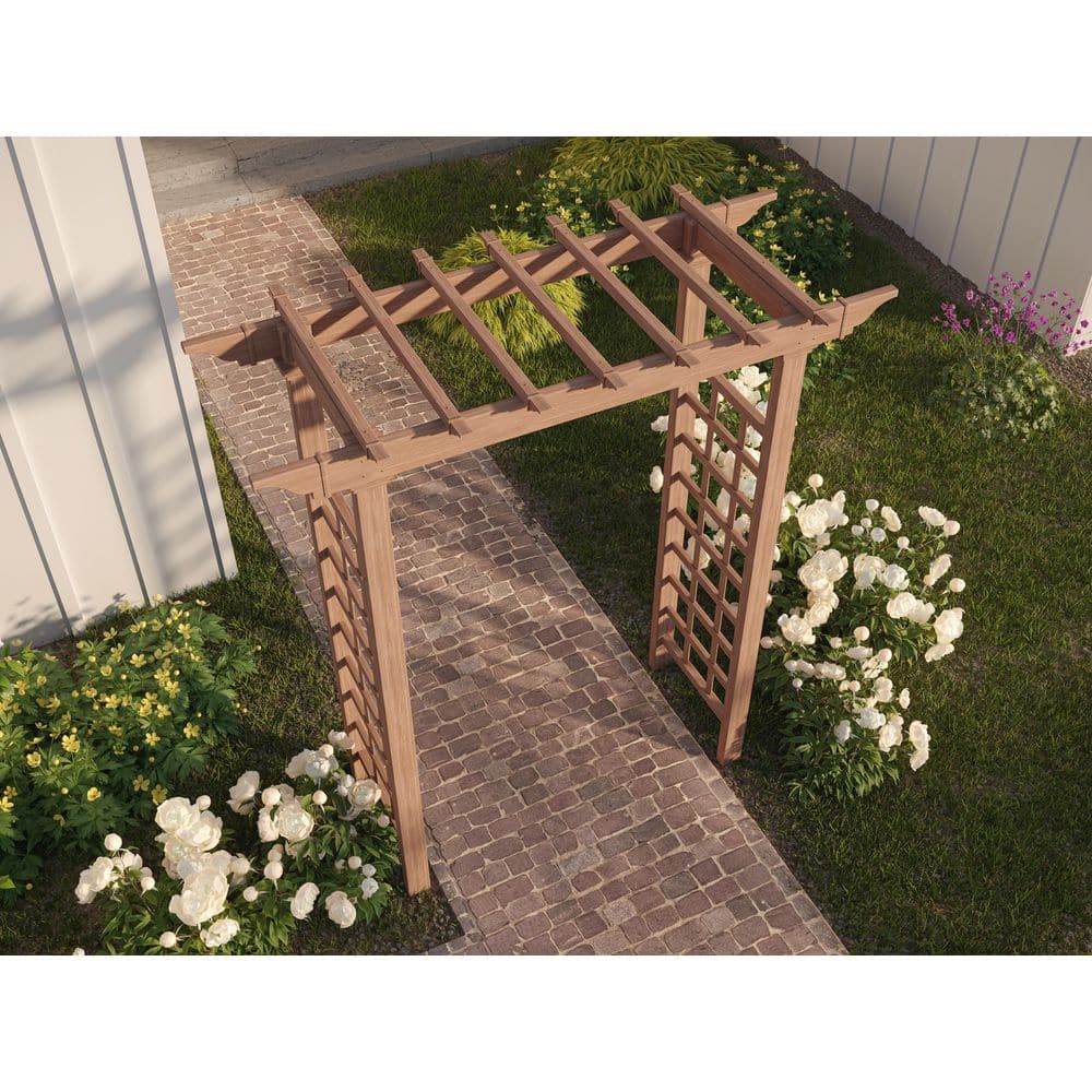 Carolina 88" Brown Vinyl Cottage Arbor