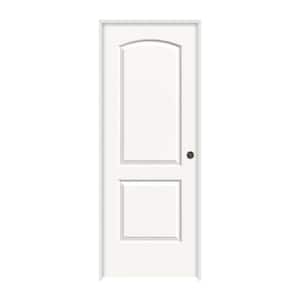 28 in. x 80 in. Caiman 2 Panel Left-Hand Hollow Core White Paint Molded Composite Single Prehung Interior Door