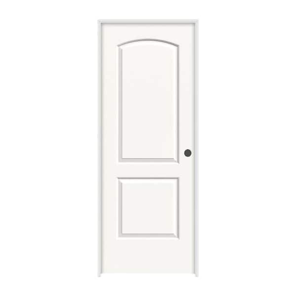 JELD-WEN 28 in. x 80 in. Continental White Painted Left-Hand Smooth Molded Composite Single Prehung Interior Door