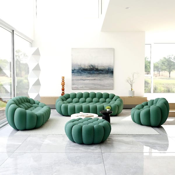 Magic Home (3-Piece) Bubble Couch, 98 in. Orange Mesh Fabric