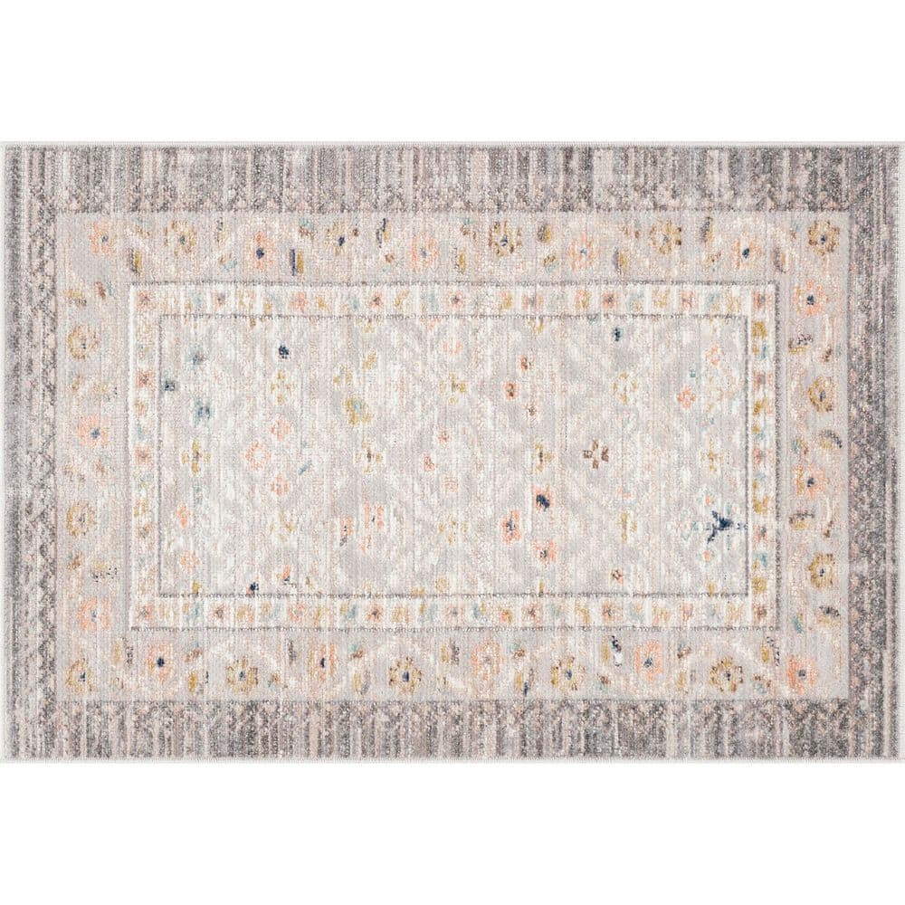 Dee Rugs Tayse Rugs Crestwood Gray 2 ft. x 3 ft. Oriental Indoor Area Rug ...