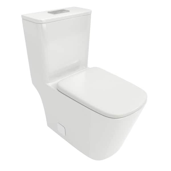 FUNKOL 12 in. 1-piece 1.6/1.1 GPF Dual Flush Elongated Toilet in White Seat Included