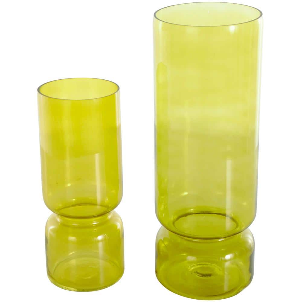 Nerissa Green Glass Round Table Vase Set