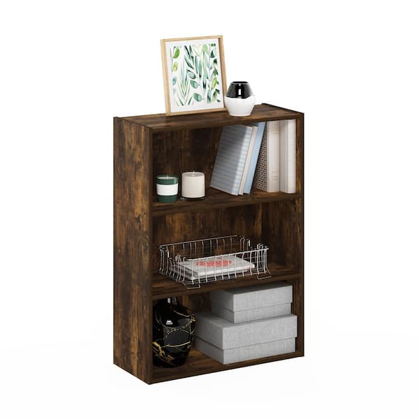 Bookcase 3 Tier Wooden Book Shelves for Storage, 32*39.5*80cm Small  Bookshelf