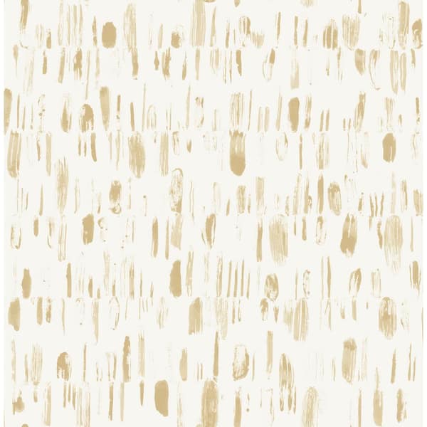 A-Street Prints Yellow Dwell Gold Brushstrokes Wallpaper Border Sample