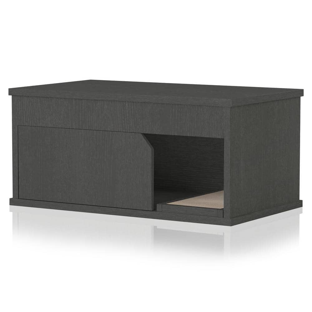 Charcoal Black Eco-Friendly Modern Cat Litter Box Enclosure