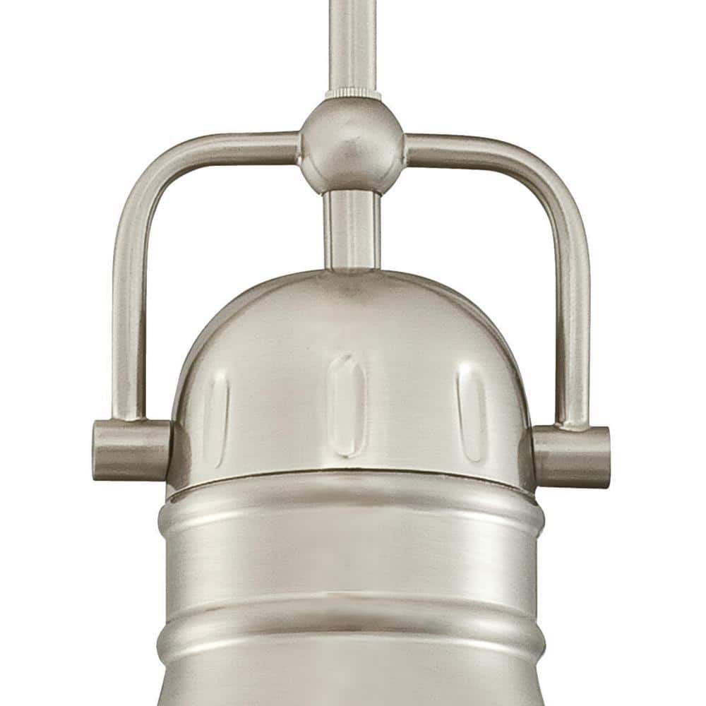 Boswell Vintage Industrial LED Mini Pendant in Brushed Nickel