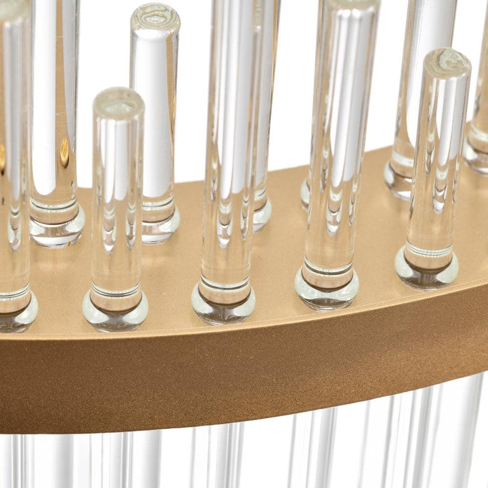 Casandra 5-Light Shiny Bronze Chandelier with Clear Crystal Bars