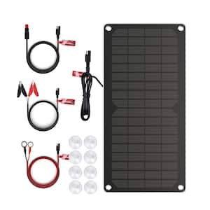 10-Watt Monocrystalline Solar Panel Battery Charger and Maintainer