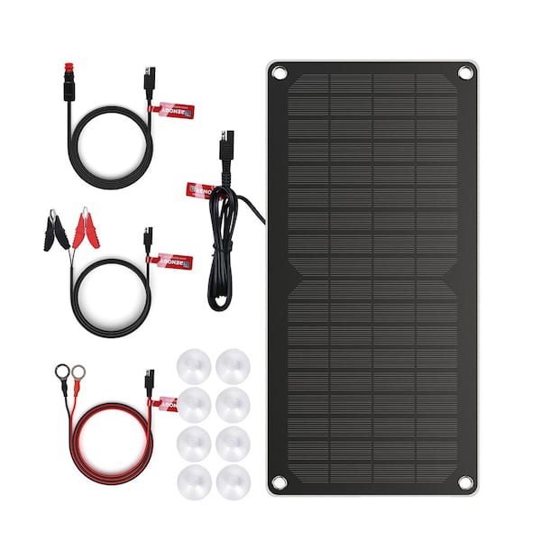Renogy 10-Watt Monocrystalline Solar Panel Battery Charger and Maintainer