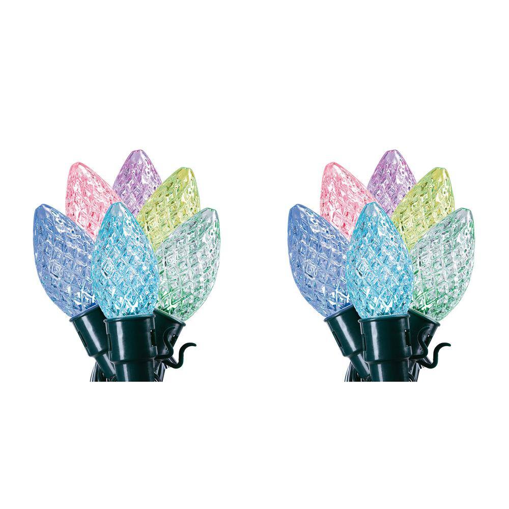 LUMATIONS Twinkly App Controlled C9 Faceted Lights, 20 LEDs, Multi Color, 2 Pack 2 x