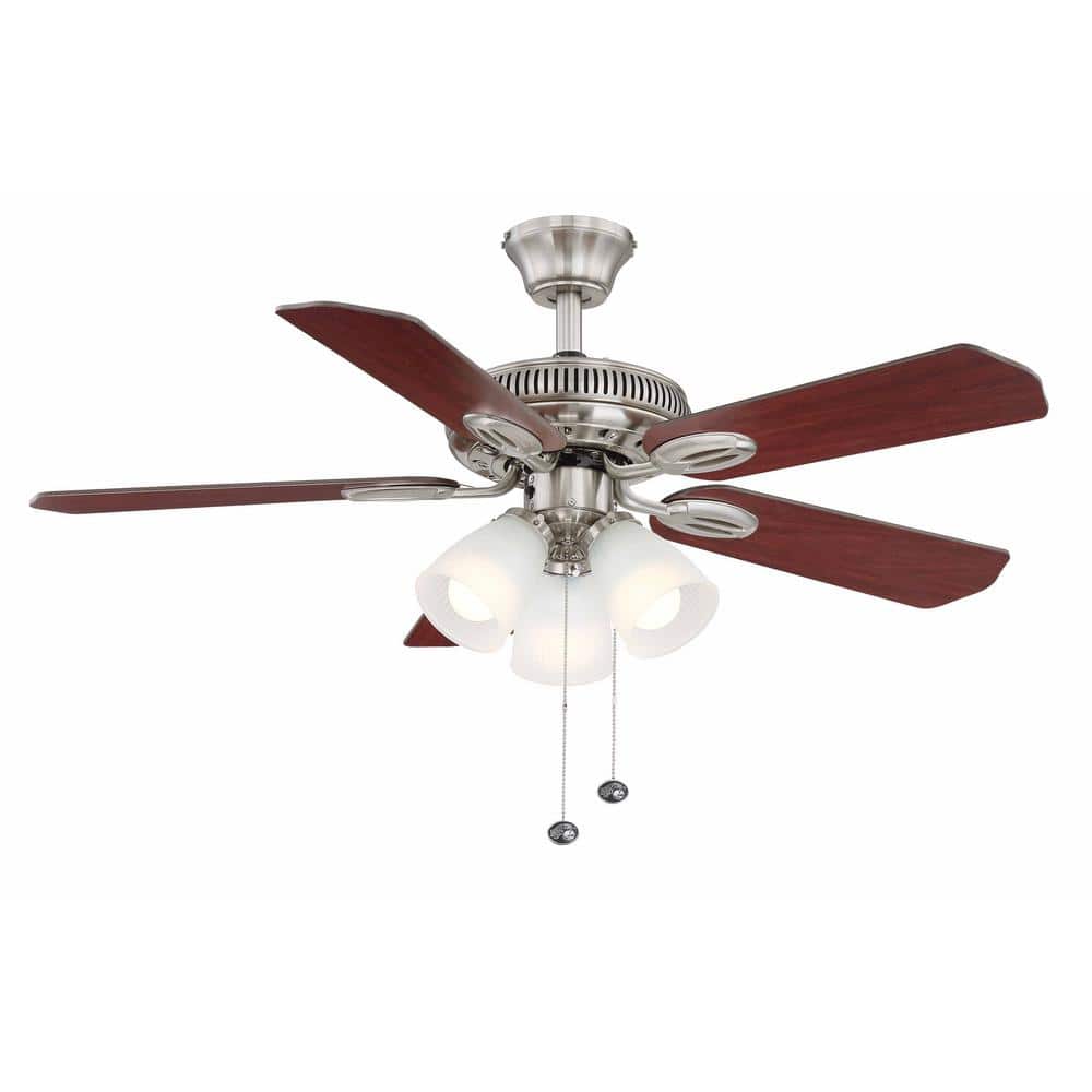42 Inch Ceiling Fan with Light Kit Oil Rubbed Bronze Satin Nickel or White 