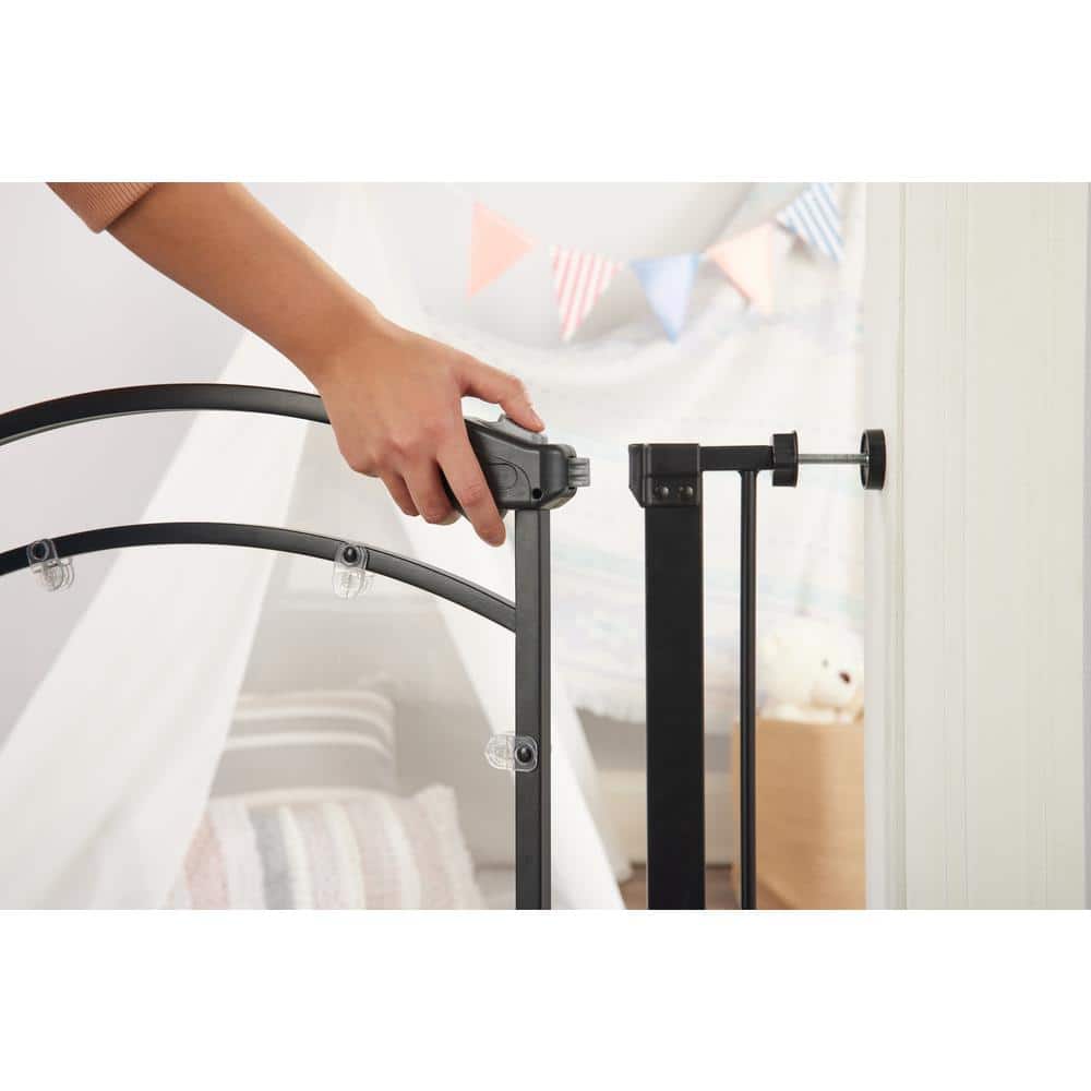 Black Metal Pressure Mounted Walk-Through Safety Gate