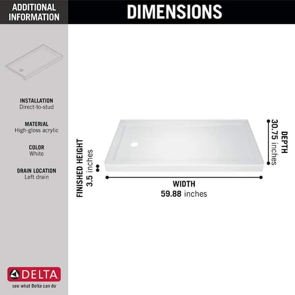 Delta Classic 400 Shower Base Left Drain informacionpublica.svet.gob.gt