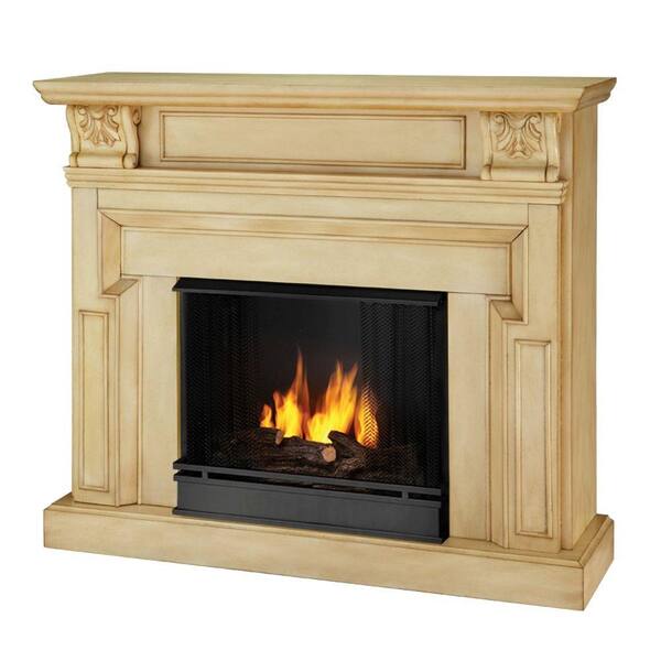 Real Flame Kristine 46 in. Gel Fuel Fireplace in Antique White-DISCONTINUED